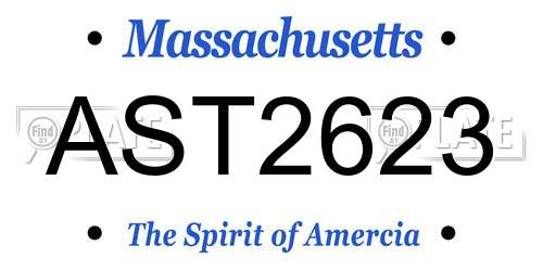 AST2623 Massachusetts License Plate