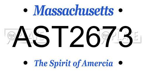 AST2673 Massachusetts License Plate