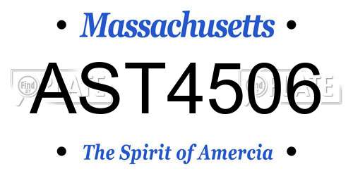 AST4506 Massachusetts License Plate