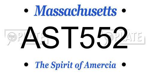 AST552 Massachusetts License Plate