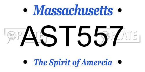 AST557 Massachusetts License Plate