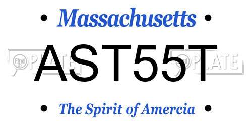 AST55T Massachusetts License Plate