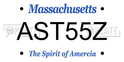 AST55Z Massachusetts License Plate