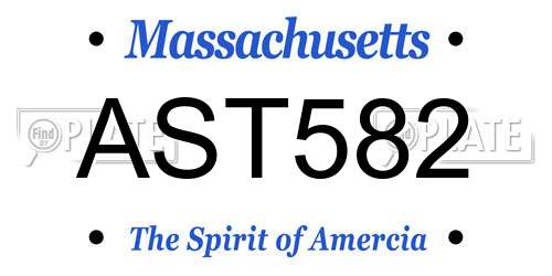 AST582 Massachusetts License Plate