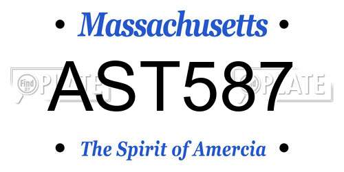 AST587 Massachusetts License Plate