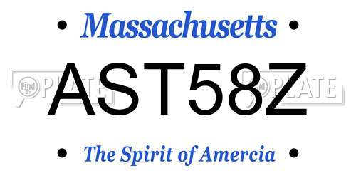 AST58Z Massachusetts License Plate