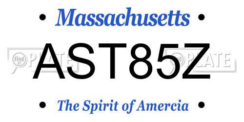 AST85Z Massachusetts License Plate
