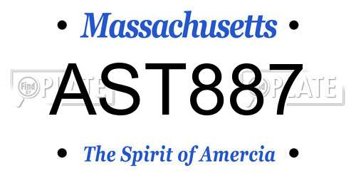 AST887 Massachusetts License Plate