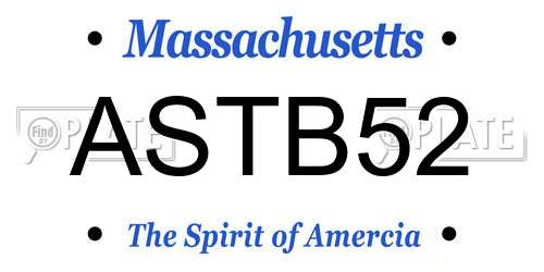 ASTB52 Massachusetts License Plate