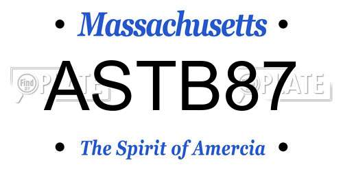 ASTB87 Massachusetts License Plate