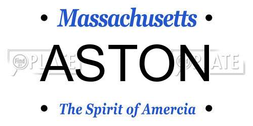 ASTON Massachusetts License Plate