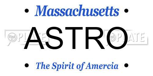 ASTRO Massachusetts License Plate