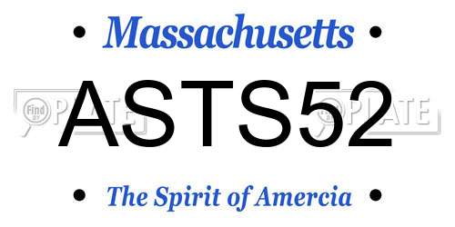 ASTS52 Massachusetts License Plate