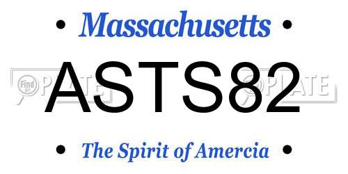 ASTS82 Massachusetts License Plate