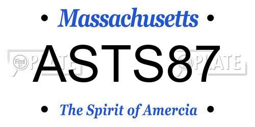 ASTS87 Massachusetts License Plate