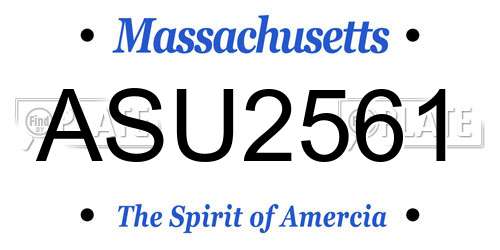 ASU2561 Massachusetts License Plate