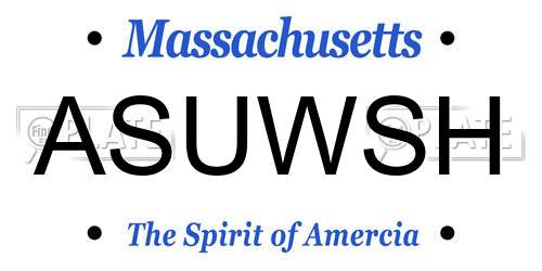 ASUWSH Massachusetts License Plate