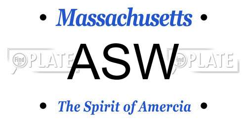 ASW Massachusetts License Plate