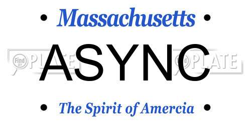 ASYNC Massachusetts License Plate