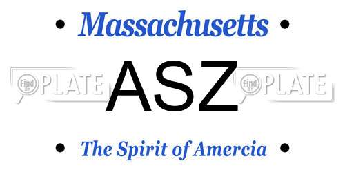 ASZ Massachusetts License Plate