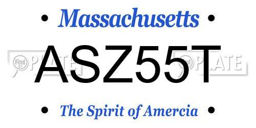 ASZ55T Massachusetts License Plate