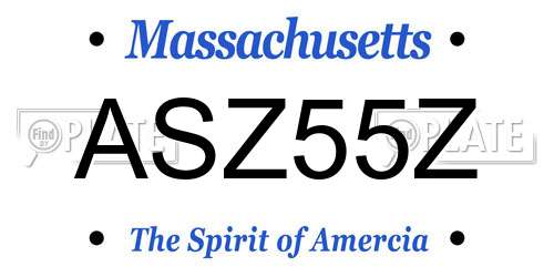 ASZ55Z Massachusetts License Plate