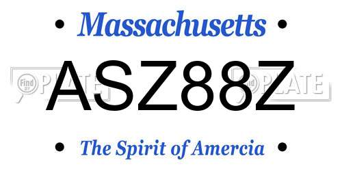ASZ88Z Massachusetts License Plate