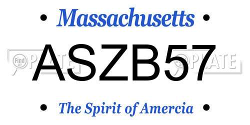 ASZB57 Massachusetts License Plate