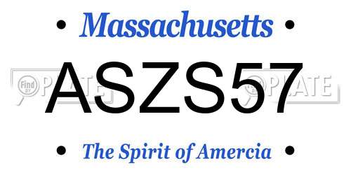 ASZS57 Massachusetts License Plate