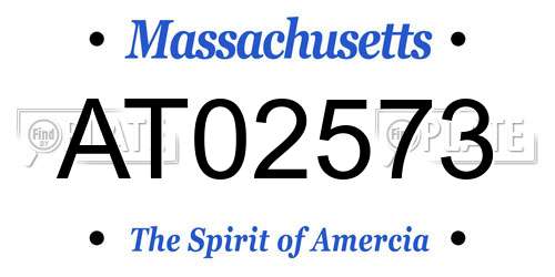 AT02573 Massachusetts License Plate