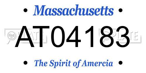AT04183 Massachusetts License Plate