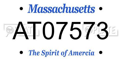 AT07573 Massachusetts License Plate