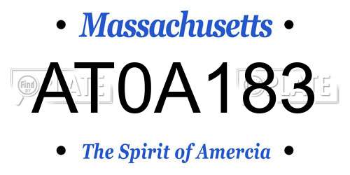 AT0A183 Massachusetts License Plate