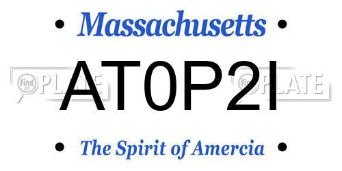 AT0P2I Massachusetts License Plate