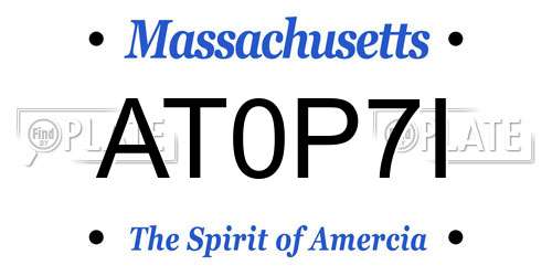 AT0P7I Massachusetts License Plate