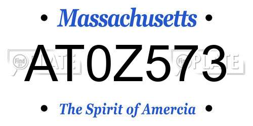 AT0Z573 Massachusetts License Plate