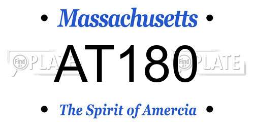 AT180 Massachusetts License Plate