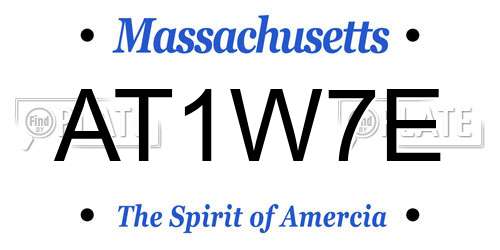 AT1W7E Massachusetts License Plate
