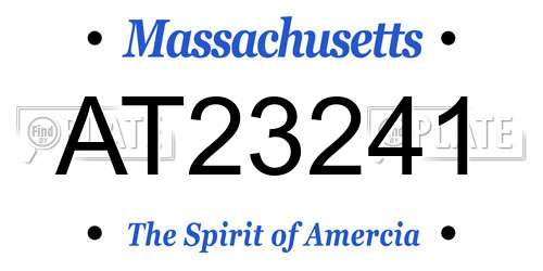 AT23241 Massachusetts License Plate