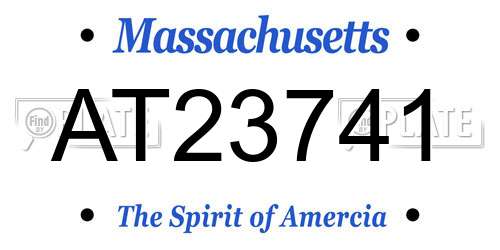 AT23741 Massachusetts License Plate