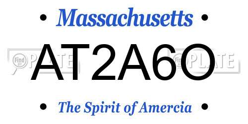 AT2A6O Massachusetts License Plate