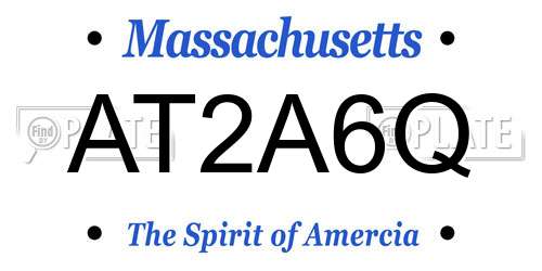 AT2A6Q Massachusetts License Plate