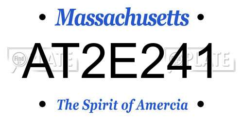 AT2E241 Massachusetts License Plate