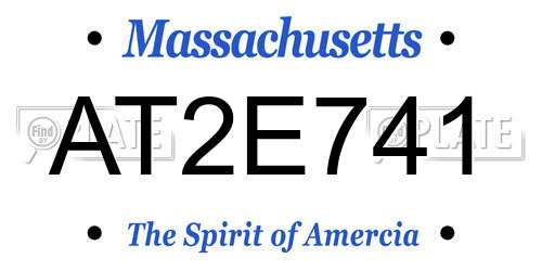 AT2E741 Massachusetts License Plate