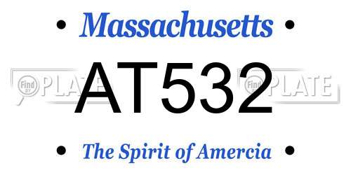 AT532 Massachusetts License Plate