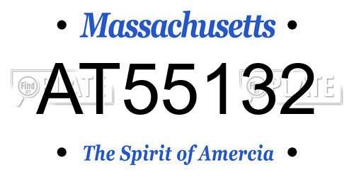 AT55132 Massachusetts License Plate