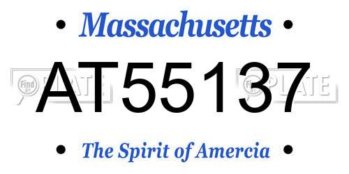 AT55137 Massachusetts License Plate