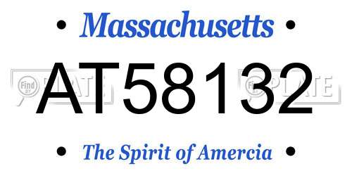 AT58132 Massachusetts License Plate