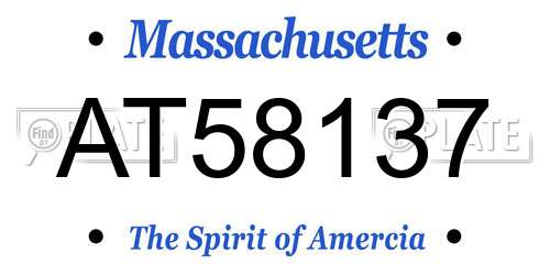 AT58137 Massachusetts License Plate