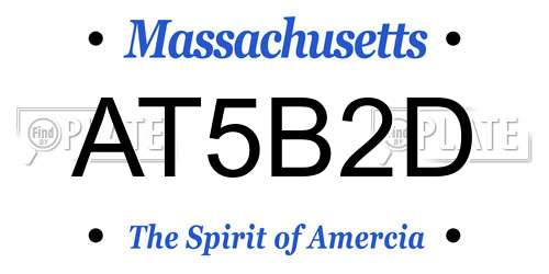 AT5B2D Massachusetts License Plate